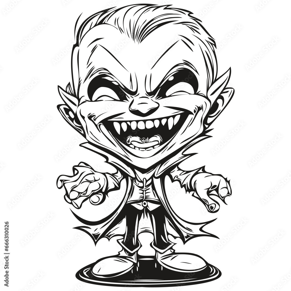 Obraz premium Vector Vampire Entity for Spooky Halloween Scene