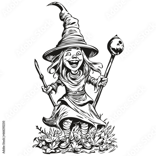 Witch in Vector for Halloween