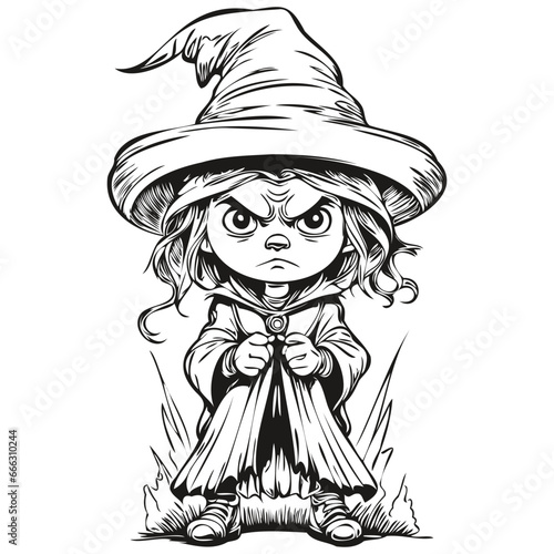 Witchcraft Activity in Hand-Drawn Style for Halloween