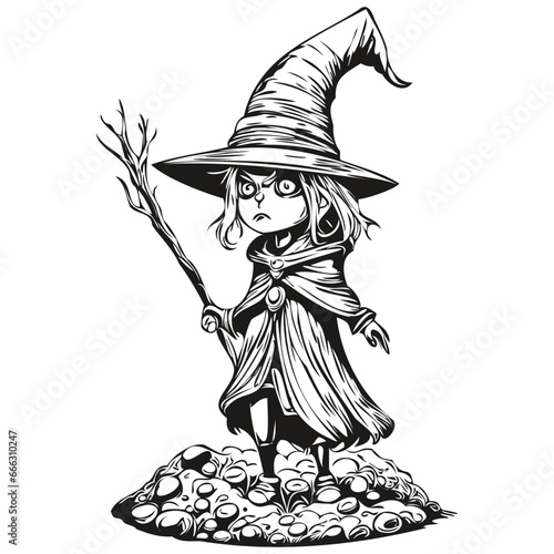 Witchcraft Activity in Vector for Spooky Halloween