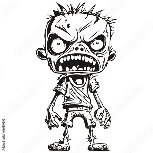 Zombie in Vector for Spooky Halloween