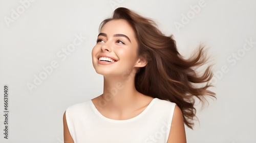 portrait of young happy woman