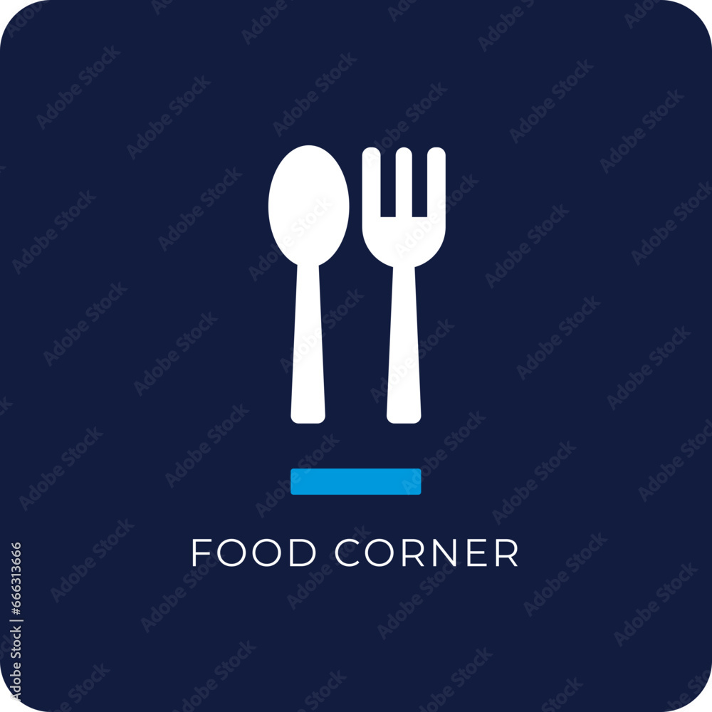 Fototapeta premium Food Corner Sign Icon