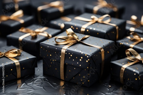 christmas gift box with ribbon © nadunprabodana