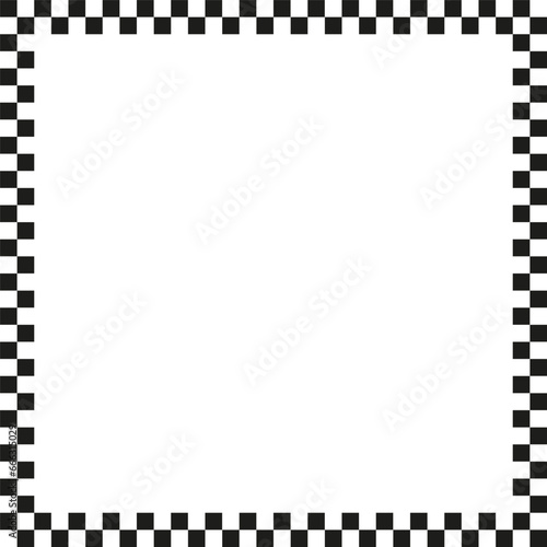 Black checkers frame. Photo frame.