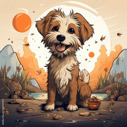 I Love My Dog En Espaol, Cartoon Illustration For Tshirt, Mug photo