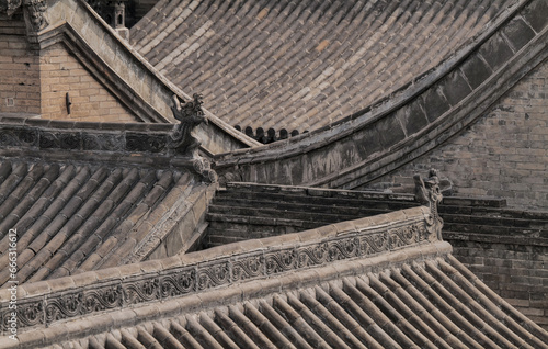Detail of rooftop in Pingyao, Shanxi, China