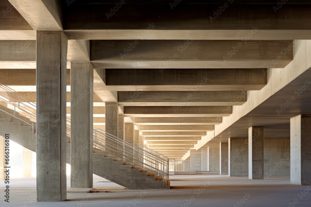 Fototapeta premium Abstract white grey concrete architecture building