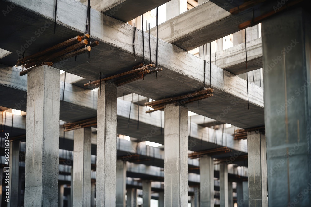 Fototapeta premium Abstract white grey concrete architecture building