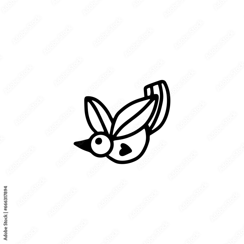 bird with long wings doodle style illustration bird with long wings doodle style illustration