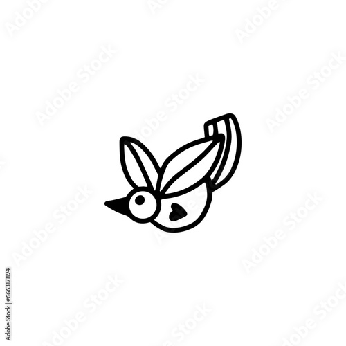 bird with long wings doodle style illustration