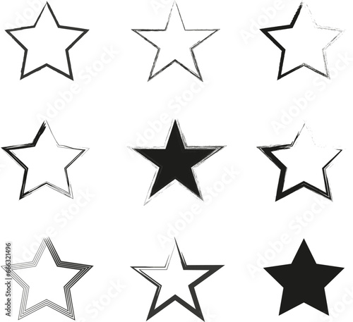 Abstract stars icons set. Vector illustration. EPS 10.