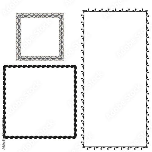 Blank square shaped frame border. Vector illustration. EPS 10.