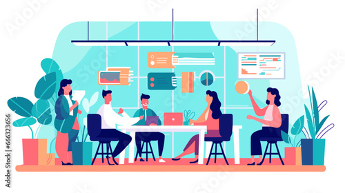 Concept vector illustration of business meeting.