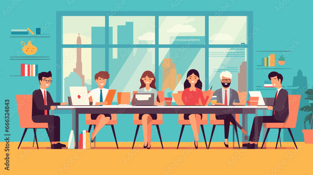 Concept vector illustration of business meeting. Concept vector illustration of business meeting.