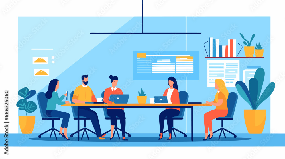 Concept vector illustration of business meeting. Concept vector illustration of business meeting.