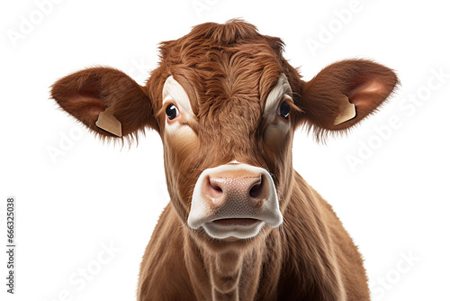 portrait of a cow isolated on white. Png file © Kordiush