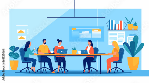 Concept vector illustration of business meeting.