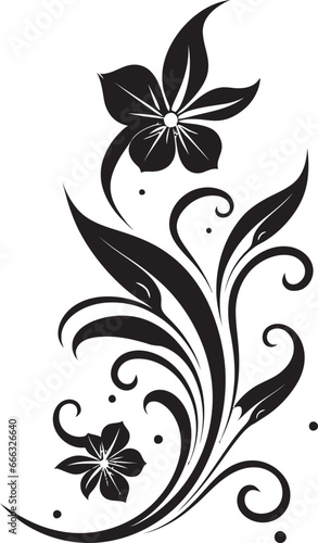 Fototapeta Naklejka Na Ścianę i Meble -  Black Floral Art Deco Black Floral Art Nouveau
