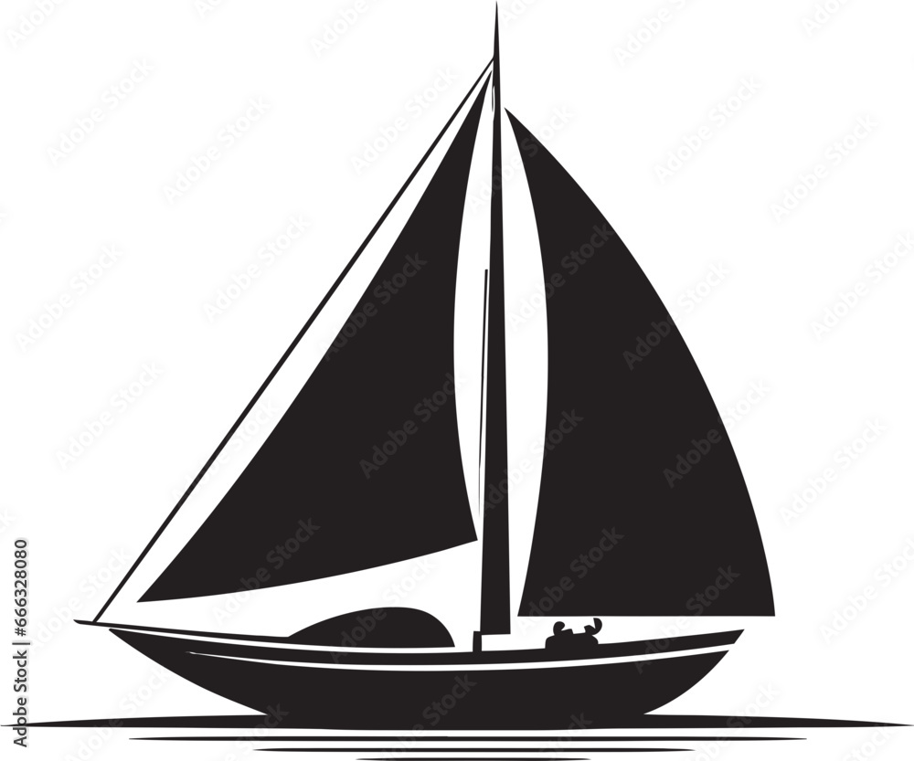 Elegance in Navigation Vector Boat Mastery Blackwater Rhythms Vector Maritime Art