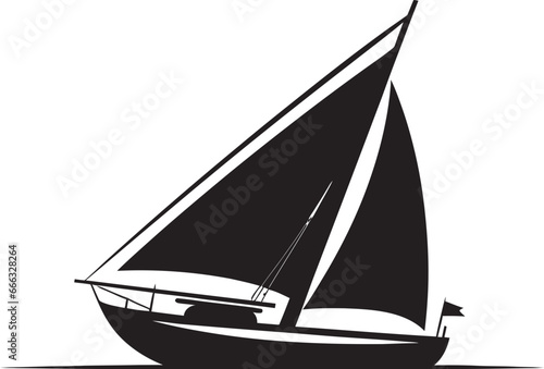 Fototapeta Naklejka Na Ścianę i Meble -  Sailing in Silence Black Boat Vector Design Onyx Voyage into the Unknown Vector Artistry
