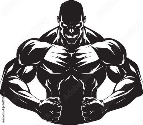 Dynamic Noir Power Black Fitness Vector Rippling Resilience Vector Muscle Symphony
