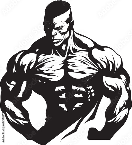 Eternal Endurance Vector Bodybuilder Silhouette Dynamic Dominance Black Vector Muscle Craft