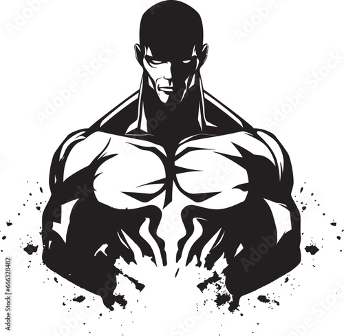Bold Bodybuilder Majesty Bodybuilder Vector Craft Sleek Muscularity Monochrome Vector Muscle