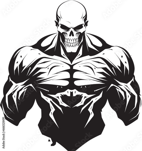 Sculpted in Black Black Vector Power Muscle Monochrome Magic Vector Fitness Elegance
