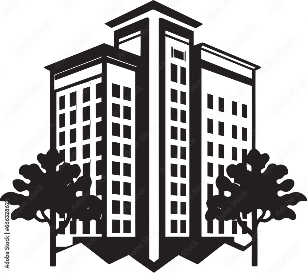 Monochrome Cityscapes Building Vector Serenity City in Shadows Vector Skyscraper Majesty