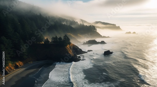 Oregon coast United States generative ai photo