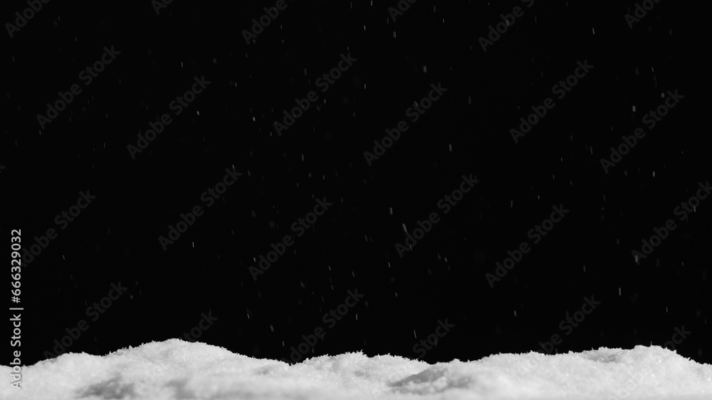 Night snowfall. Snow pile. Abstract illustration of blur white flakes falling on pile defocused ice particles on dark winter empty space sky. Night snowfall. Snow pile. Abstract illustration of blur white flakes falling on pile defocused ice particles on dark winter empty space sky.