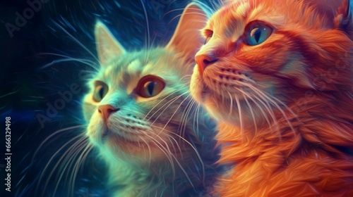 Portrait of Surprised Cats generative ai