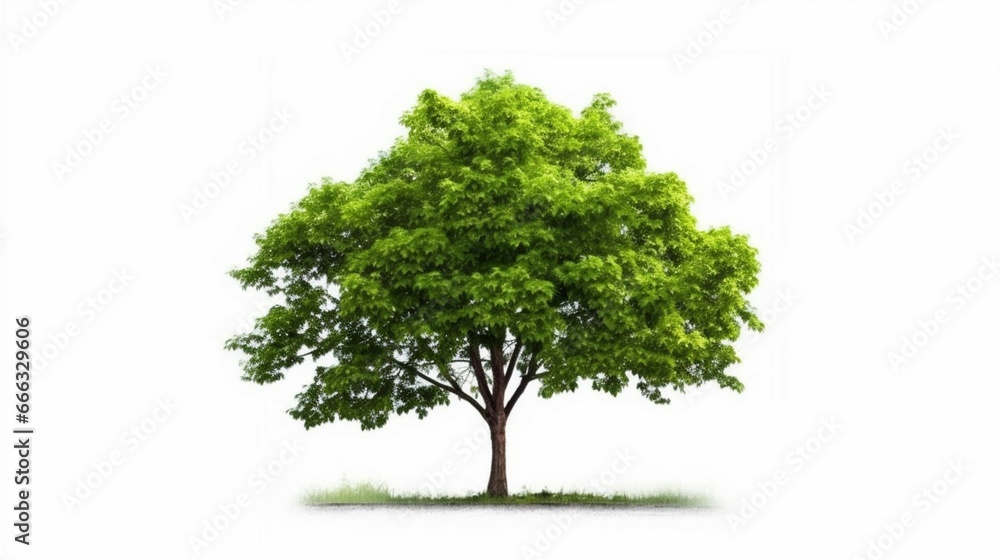 Rain tree isolated on white background Tropical tree generative ai Rain tree isolated on white background Tropical tree generative ai