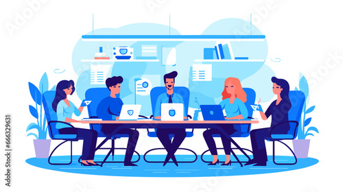 Concept vector illustration of business meeting.