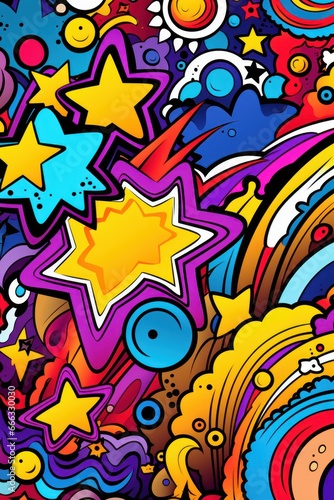 Doodle Art Illustration for Merchandise Clothing  Fashion Textile  Sport Clothes Design Printing  Street Art Graffiti Pattern  Colorful Abstract Background