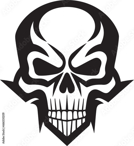 Slick and Stylish Cool Vector Skullhead Art Funky Fusion Urban Swagger in Black Skull