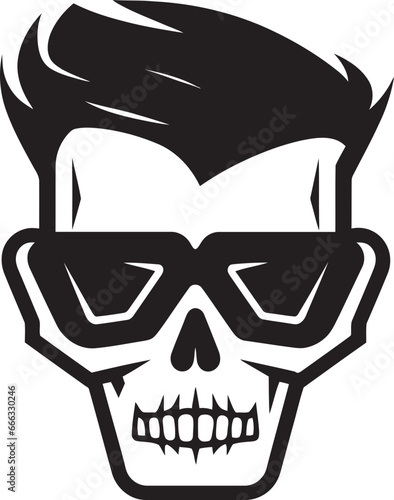 Chic Rebellion Groovy Attitude in Funky Skullhead Elegance and Swagger Monochrome Skullhead Magic