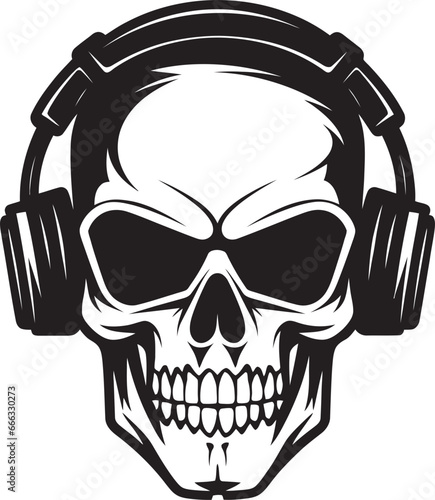 Sculpted Symphony Funky Black Vector Groove Cool Couture Elegance and Urban Swagger in Skullhead