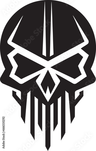 Slick Skullhead A Monochromatic Masterpiece of Cool and Funk Groovy Attitude Black Vector Skullhead with Style and Swagger