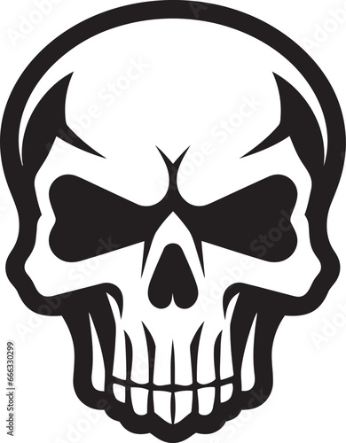 Groovy Attitude Black Vector Skullhead with Style and Swagger Chic Urban Rebellion Funky Skullhead Excellence in Monochrome