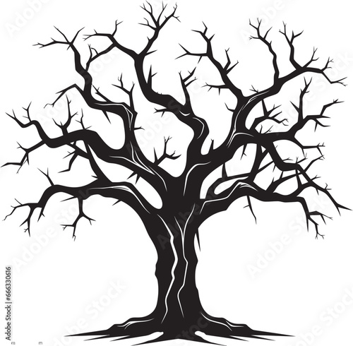 Silent Reverie A Silent Vector Artistry of Natures Decay Legacy of Shadows A Monochromatic Elegy for a Dead Tree