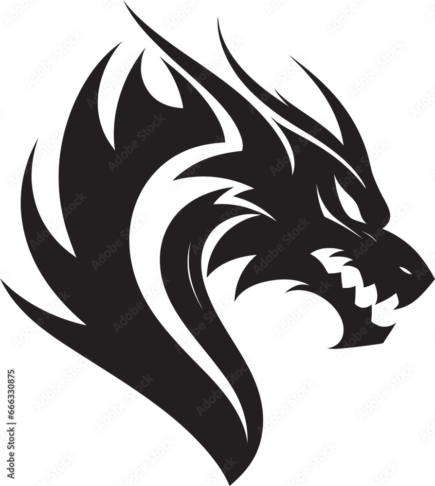 Fierce Elegance Vector Art of the Monochromatic Dragon Inky Dragons Roar Black Vector with Fiery Design Fierce Elegance Vector Art of the Monochromatic Dragon Inky Dragons Roar Black Vector with Fiery Design