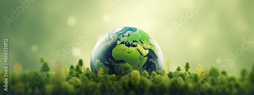Eco Friendly Earth Banner, Save the World Concept, Earth day, Environment Day. photo