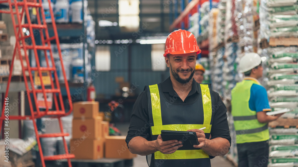 custom made wallpaper toronto digitalWarehouse management logistics team counting checking products on inventory shelf. Hispanic men worker check stock control in distribution storage. Teamwork shipment worker checklist quality control