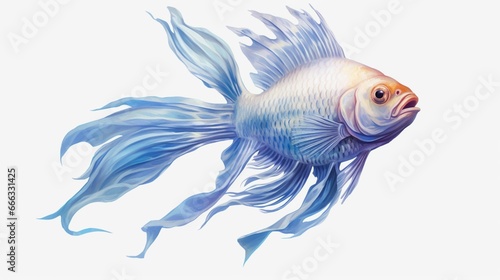 white background common fish illustration fantasy generative ai © Abonti