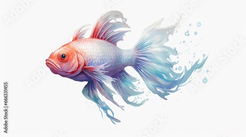 white background common fish illustration fantasy generative ai © Abonti