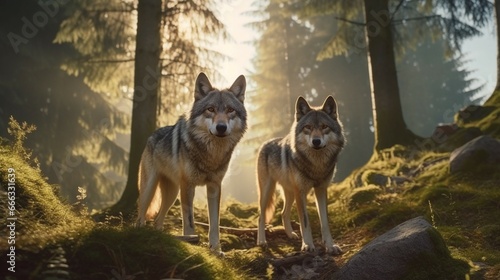 Wolfsrudel in einem Dorf in Deutschland generative ai