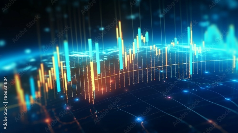 World business graph or stock market generative ai