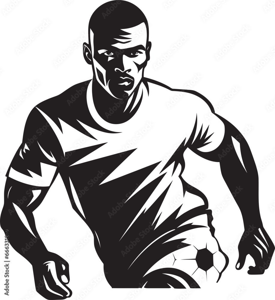 Game Day Inspiration Monochromatic Vector of Athletic Excellence The Winning Drive Black Vector Portrait of a Football Hero Game Day Inspiration Monochromatic Vector of Athletic Excellence The Winning Drive Black Vector Portrait of a Football Hero
